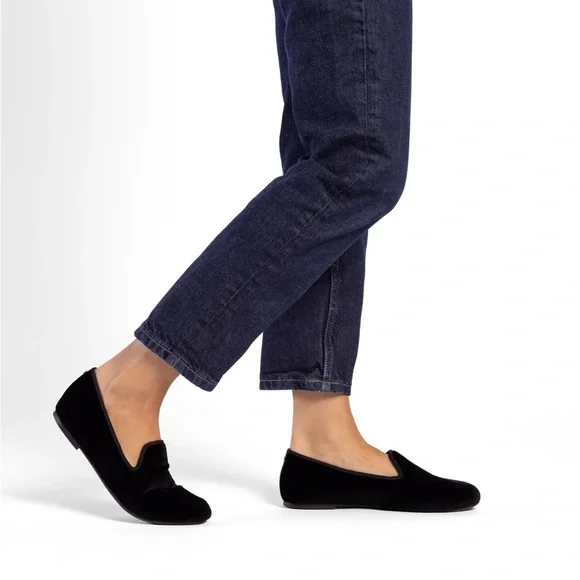 Birdies Black Velvet Loafers - Picture 1 of 5